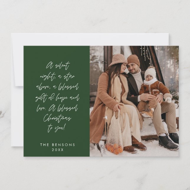 Religiös, God Jul, Kristet Familjefoto Julkort (Framsida)