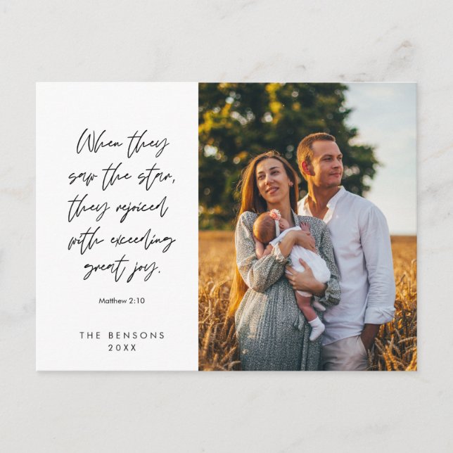 Religiös, God Jul, Kristet Familjefoto Vykort (Framsida)