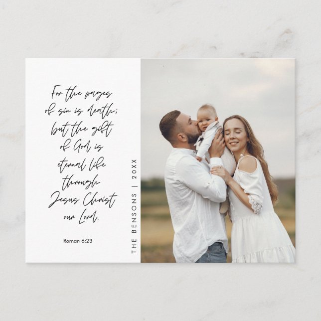 Religiös, God Jul, Kristet Familjefoto Vykort (Framsida)