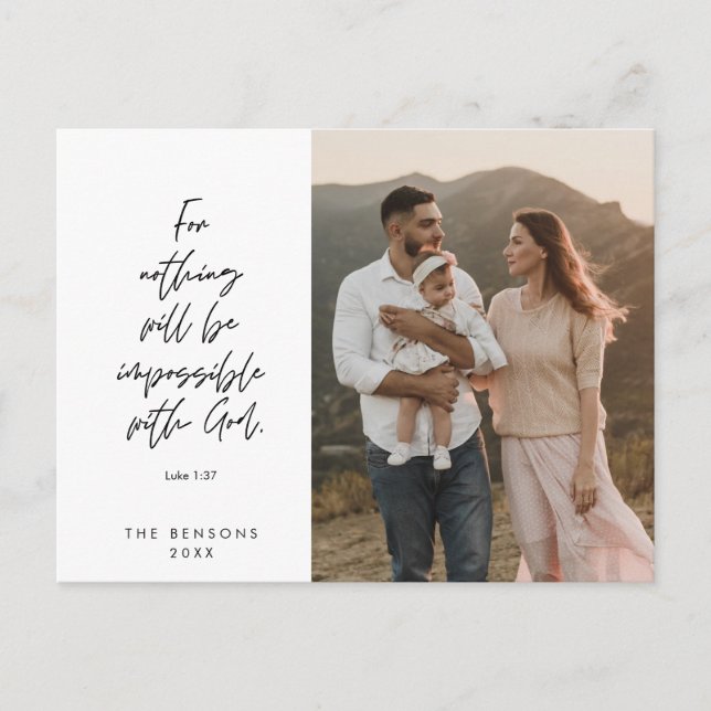 Religiös, God Jul, Kristet Familjefoto Vykort (Framsida)