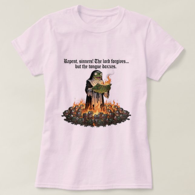 Religiös groda rolig T-Shirt (Design framsida)