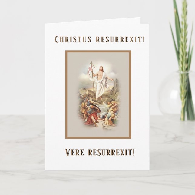Religiös hälsning för traditionell påsk i latin helgkort (Framsida)