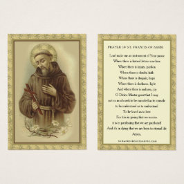 RELIGIÖS HELGON FRANCISKUS ASSISI BÖN PRÄST VISITKORT