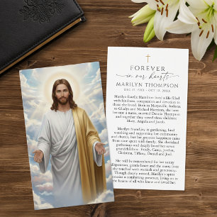 Religiös Jesus-minneskort för begravningsbön Visitkort