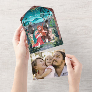 Religiös julkrubba julkort