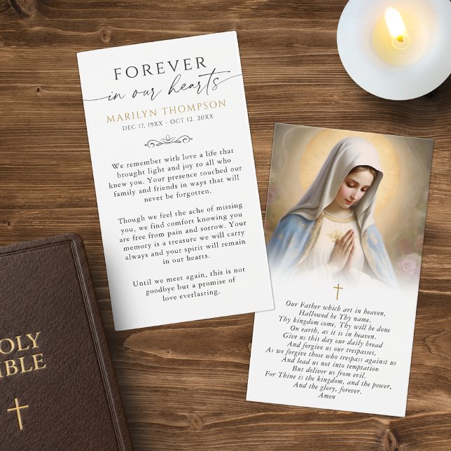 Religiös Jungfru Maria Foto Sympati Bönkort Visitkort (Skapare uppladdad)