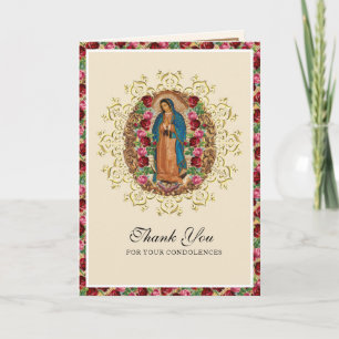 Religiös Jungfru Maria Guadalupe Katolsk Begravnin Kort