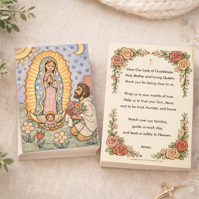 Religiös Jungfru Maria Guadalupe Katolsk bön Visitkort (Skapare uppladdad)