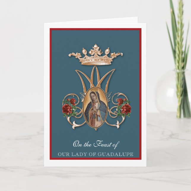 Religiös jungfru Maria Guadalupe spansk högtidsfir Kort (Framsida)