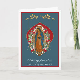 Religiös jungfru Maria Guadalupe spanska rosor Kort