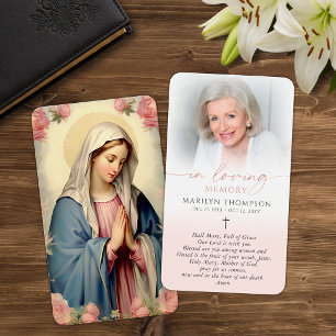 Religiös jungfru Maria kors bönekort Visitkort