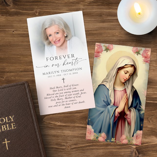 Religiös Jungfru Maria Kors Foto Bönkort Visitkort (Skapare uppladdad)