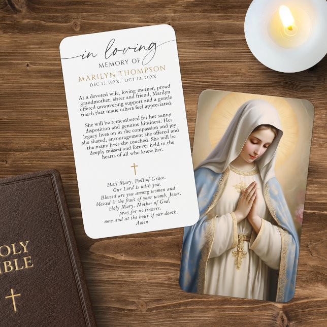 Religiös jungfru Maria-kors Sympati Bönekort Visitkort (Skapare uppladdad)