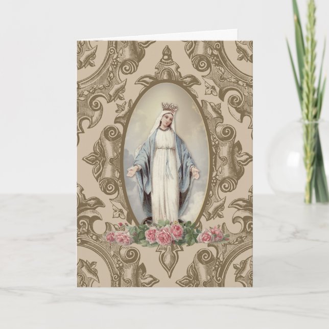 Religiös Jungfru Maria Vår Nådens Fru Katolsk Kort (Framsida)