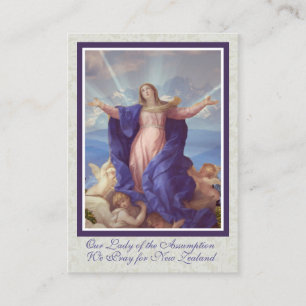 Religiös jungfrulig Mary Memorare nyazeeländsk b Visitkort