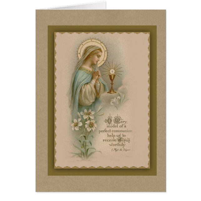 Religiös jungfrulig Mary välsignad Sacramentbön Hälsningskort (Framsidan)