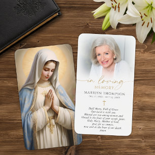 Religiös katolsk bön Jungfru Maria Kors Kort