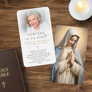 Religiös katolsk bön Jungfru Maria Kors Kort