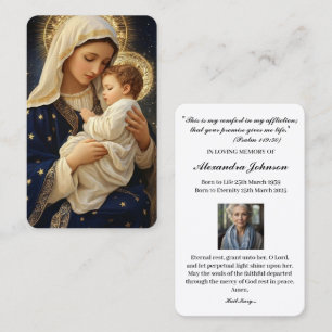 Religiös katolsk bön Jungfru Maria Visitenkort Visitkort