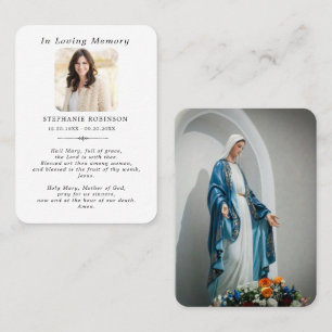 Religiös katolsk jungfru Maria begravning bön kort