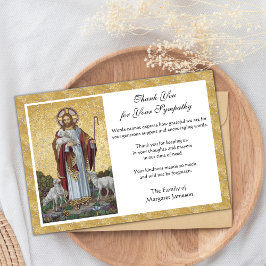 Religiös katolsk kondoleans Jesus begravning tack Kort