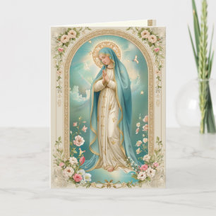 Religiös katolsk mor Maria Memorare-bön Kort
