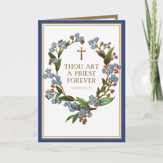 Religiös katolsk prästvigning årsdag  kort (Framsida)