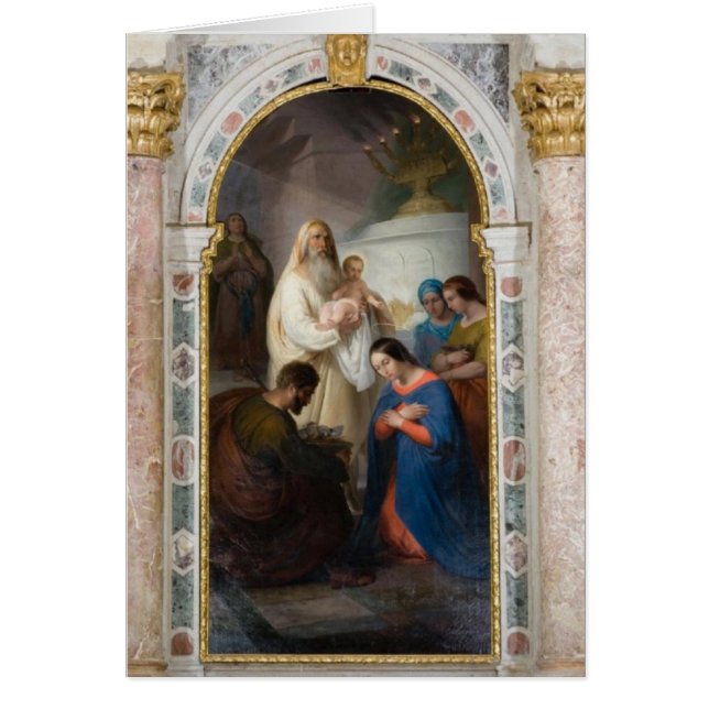 Religiös katolsk presentation Jesus tempel Hälsningskort (Framsidan)