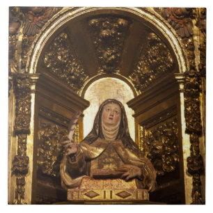 Religiös konst föreställande Santa Teresa Kakelplatta
