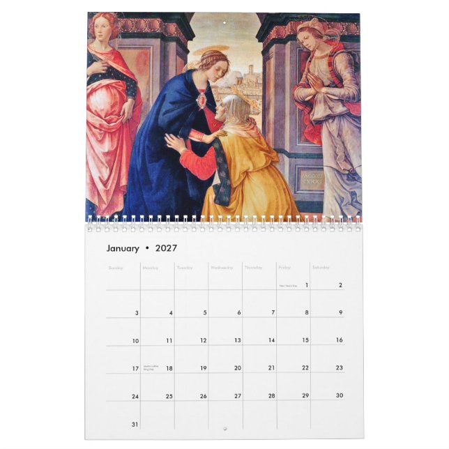 Religiös konst kalender (Jan 2027)