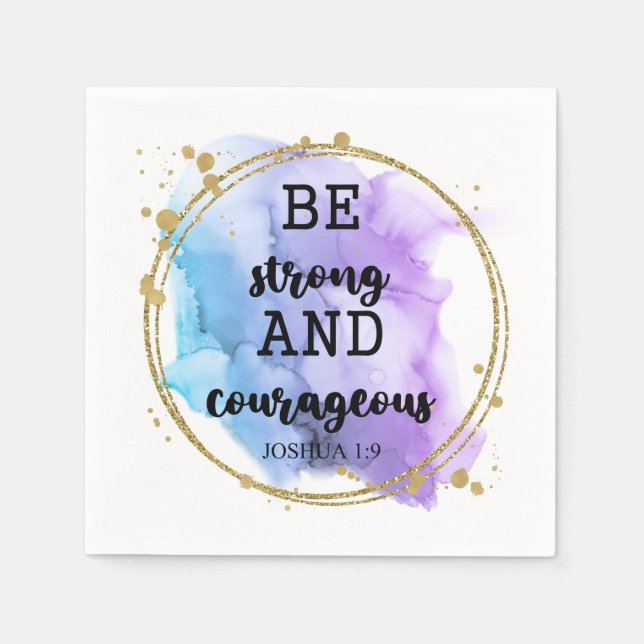 Religiös kristen bibelcitat modern lila pappersservett (Framsidan)