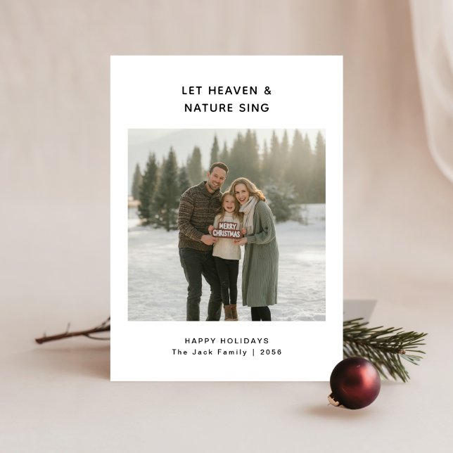 Religiös Låt Himmel & Natur Sjunga Familjefoto Julkort (Skapare uppladdad)