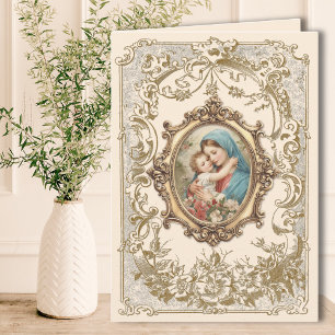 Religiös Maria Jesusbarn Vintage katolsk Kort