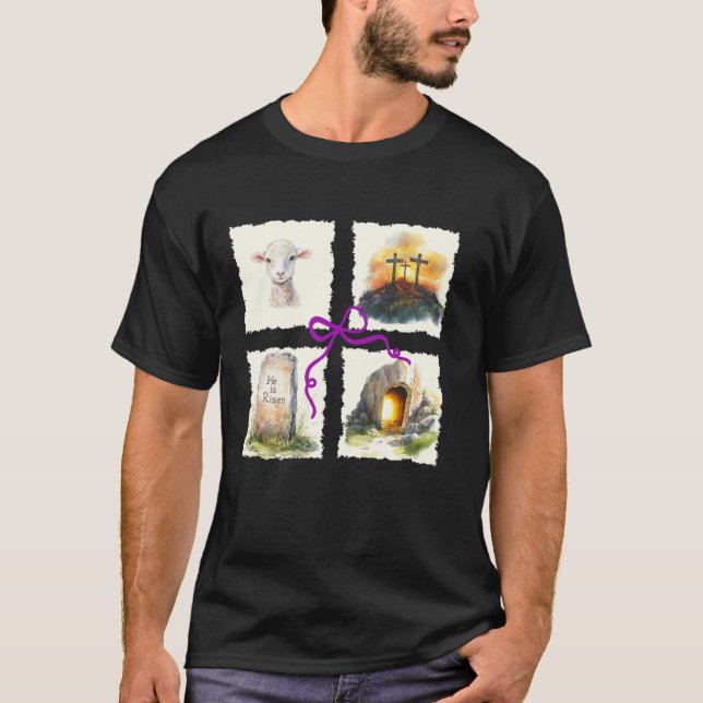 Religiös påsk Tro Baserad Berättelsen om påsk D T Shirt (Framsida)