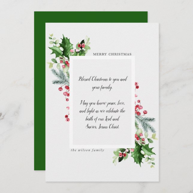 Religiös platt julkort (Fram/baksida)