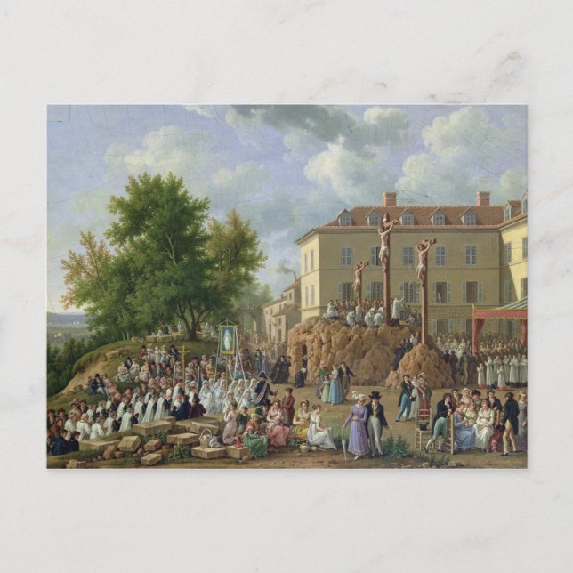 Religiös procession till Mont Valerien, 1819 Vykort (Framsida)