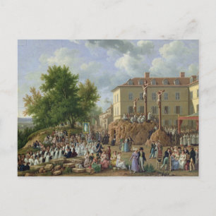 Religiös procession till Mont Valerien, 1819 Vykort