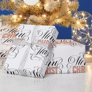Religiös rött ljusCalligraphy för god jul Presentpapper