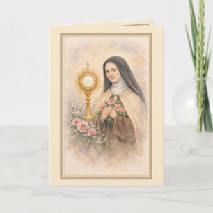 Religiös S:t Therese karmelitnunna blommig Kort
