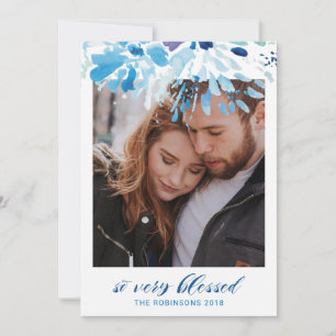 Religiös Så Väldig Blessed Modern Jul Foto Julkort