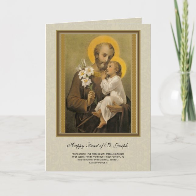 Religiös St. Joseph-fest katolsk bönekort Kort (Framsida)