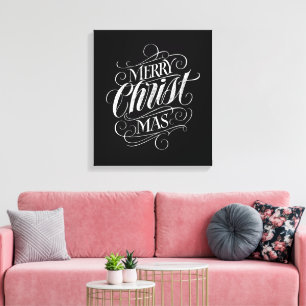 Religiös svart tavlaCalligraphy för god jul Canvastryck