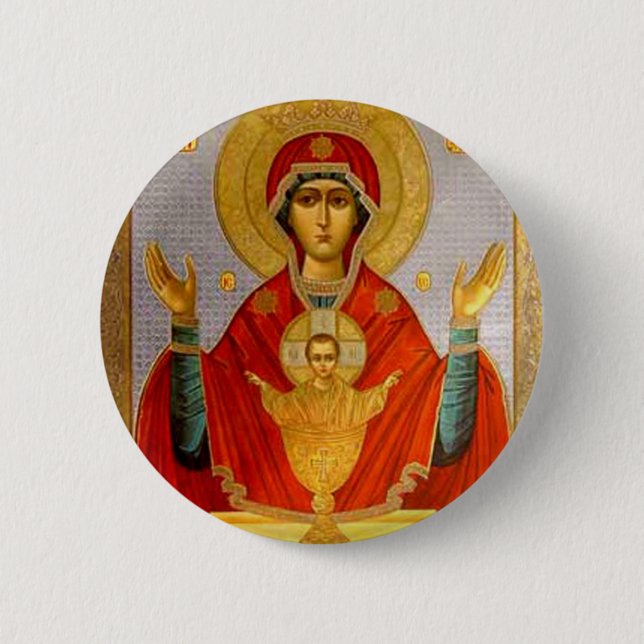 religiös symbol heliga mary och barn knapp (Framsida)