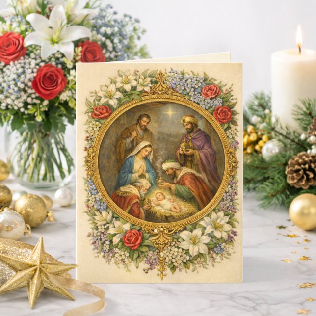 Religiös Tre Könings uppenbarelse Bön Jesus Helgkort (Skapare uppladdad)