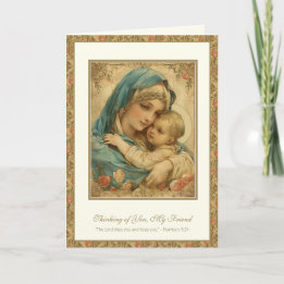 Religiös vänskapsbön Saliga Maria & Jesus Kort