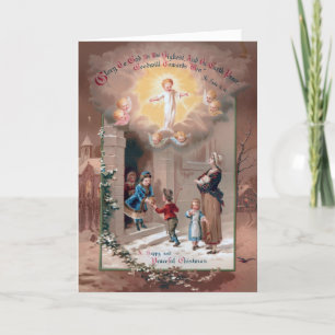 Religiös Victorianjulkort för glad Tidings Kort