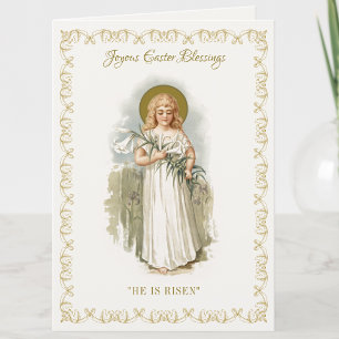 Religiös Vintage Glad Påsk Jungfru Maria Pascha Kort