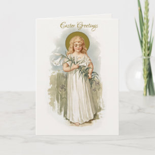 Religiös Vintage Glad Påsk Jungfru Maria Pascha Kort