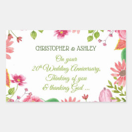 Religiösa 20:e årsdagen för Bröllop Rektangulärt Klistermärke