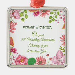 Religiösa 30:e årsdagen för Bröllop Julgransprydnad Metall